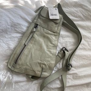 NWT free people jagger leather sling - seafoam